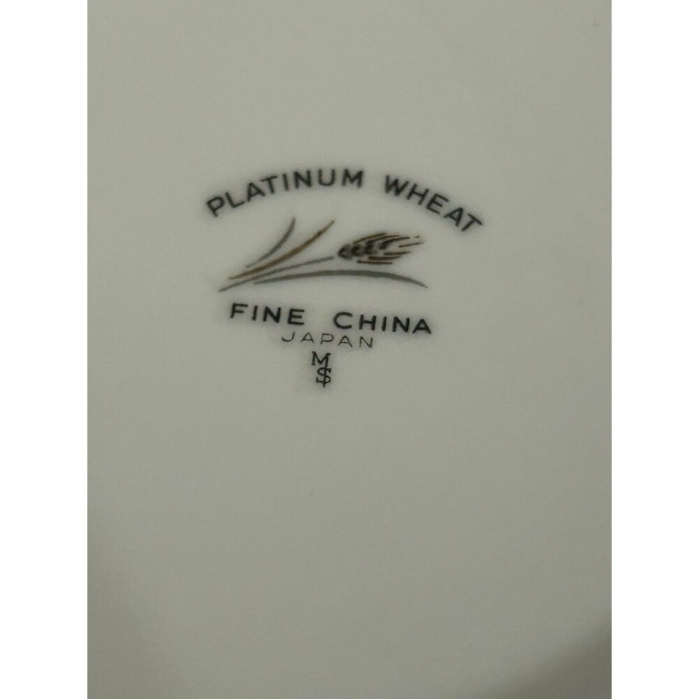 Platinum Trim Wheat Fine China Covered Serving Bowl Max Schonfeld MCM Vintage - Picture 7 of 9